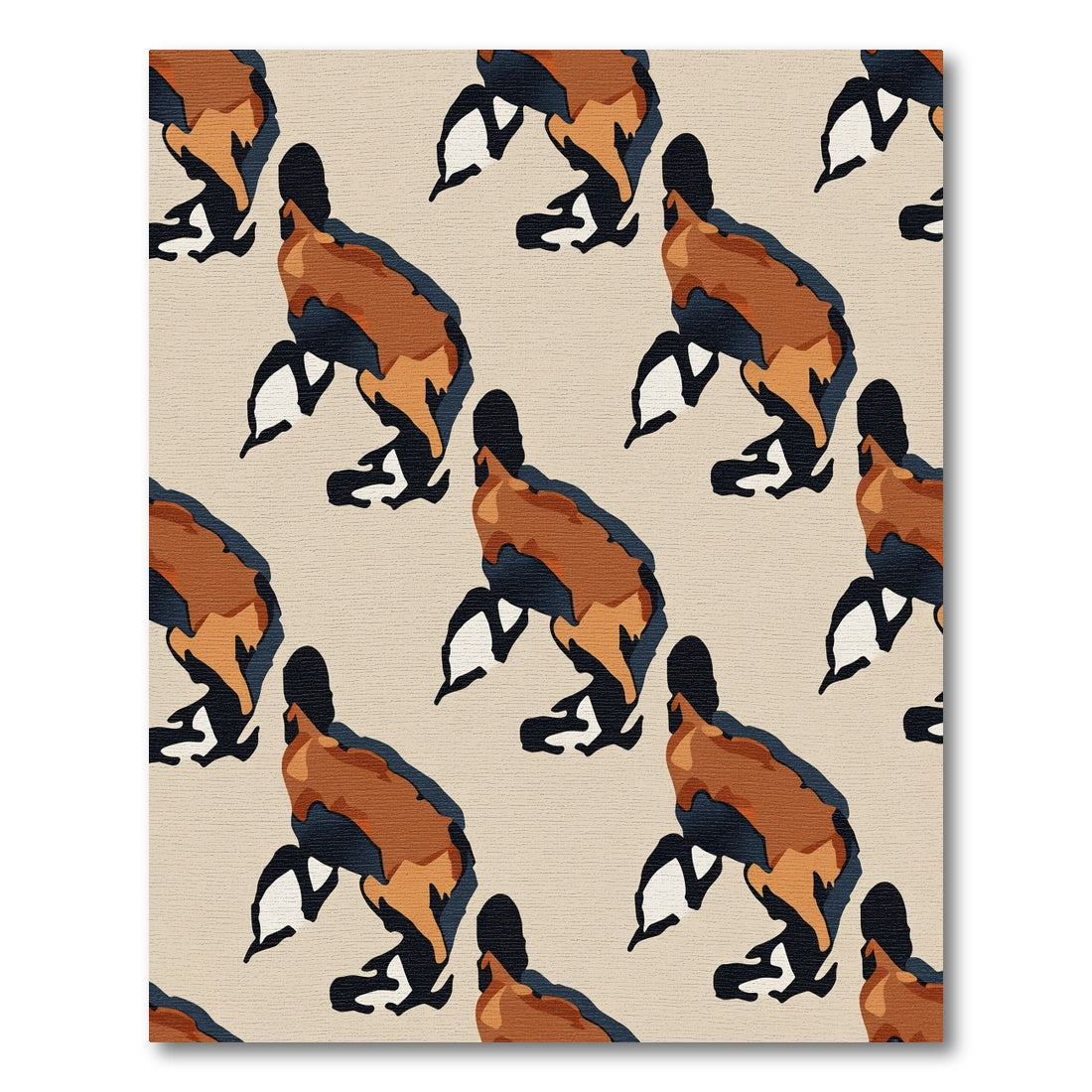 Terra Cotta Abstract Animal Row Rug