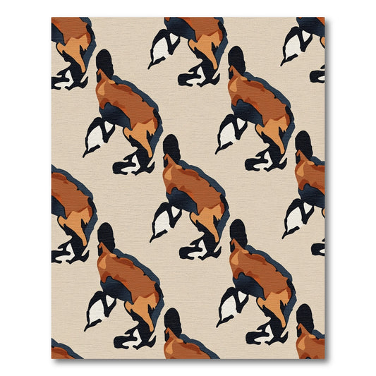 Terra Cotta Abstract Animal Row Rug