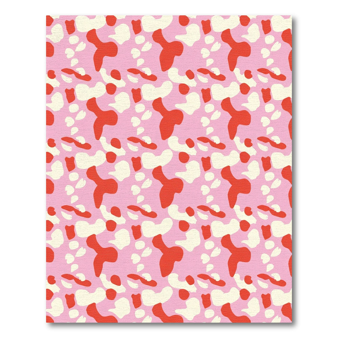 Pink Red Cream Organic Shapes Rug