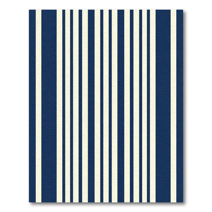 Navy Cream Vertical Stripe Arrangement Rug