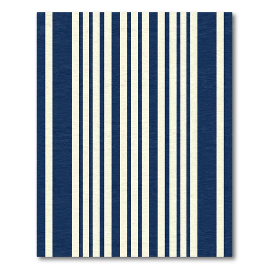 Navy Cream Vertical Stripe Arrangement Rug