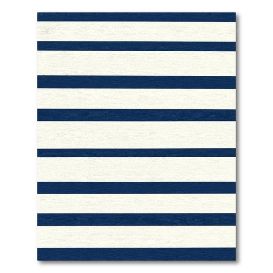 Classic Navy White Horizontal Stripe Rug
