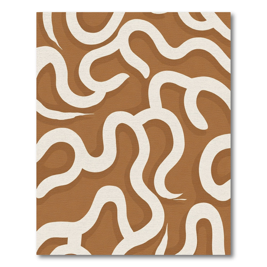 Earthy Cream Abstract Swirl Rug