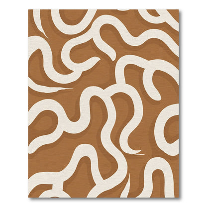 Earthy Cream Abstract Swirl Rug