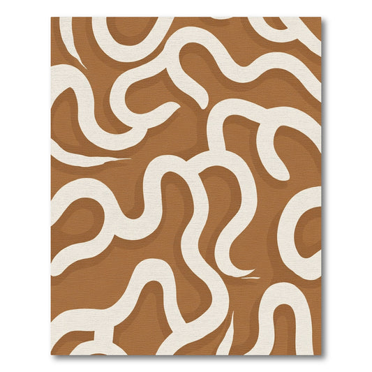Earthy Cream Abstract Swirl Rug