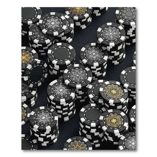 Monochromatic Floral Chip Medallion Rug