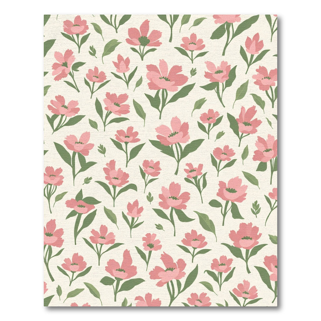 Soft Pink Floral Meadow Rug