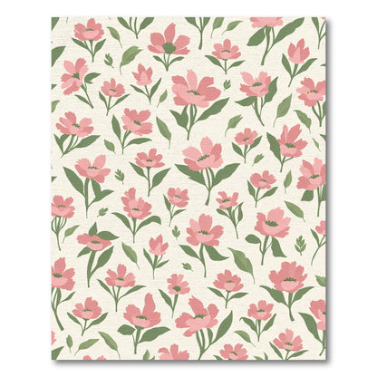 Soft Pink Floral Meadow Rug
