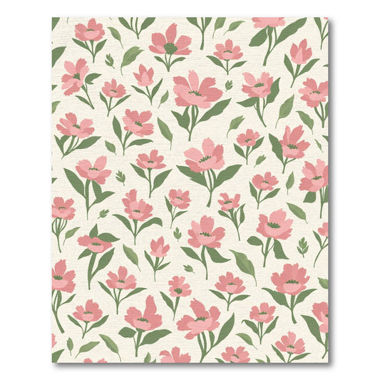 Soft Pink Floral Meadow Rug