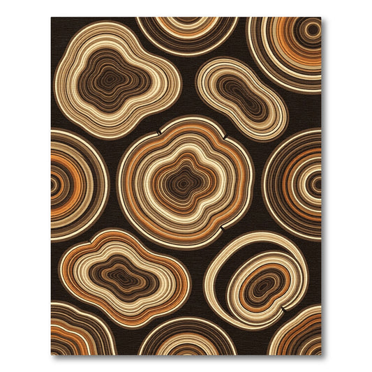 Earthy Aggregate Slice Concentric Rug