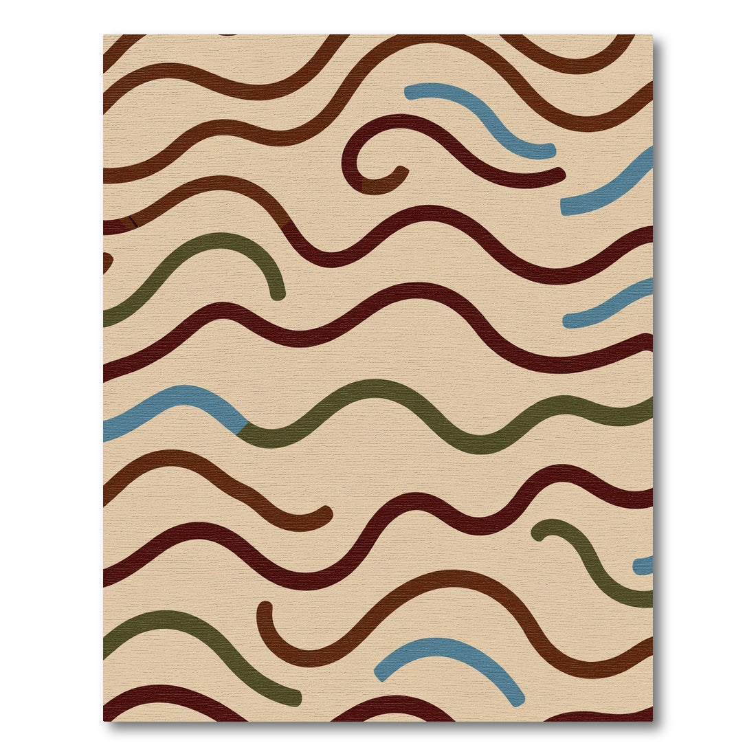 Earthy Tones Wavy Lines Rug