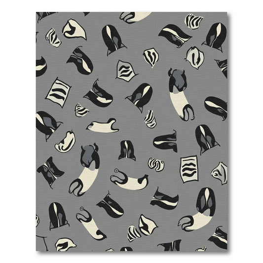 Whimsical Black Stripe Animal Rug