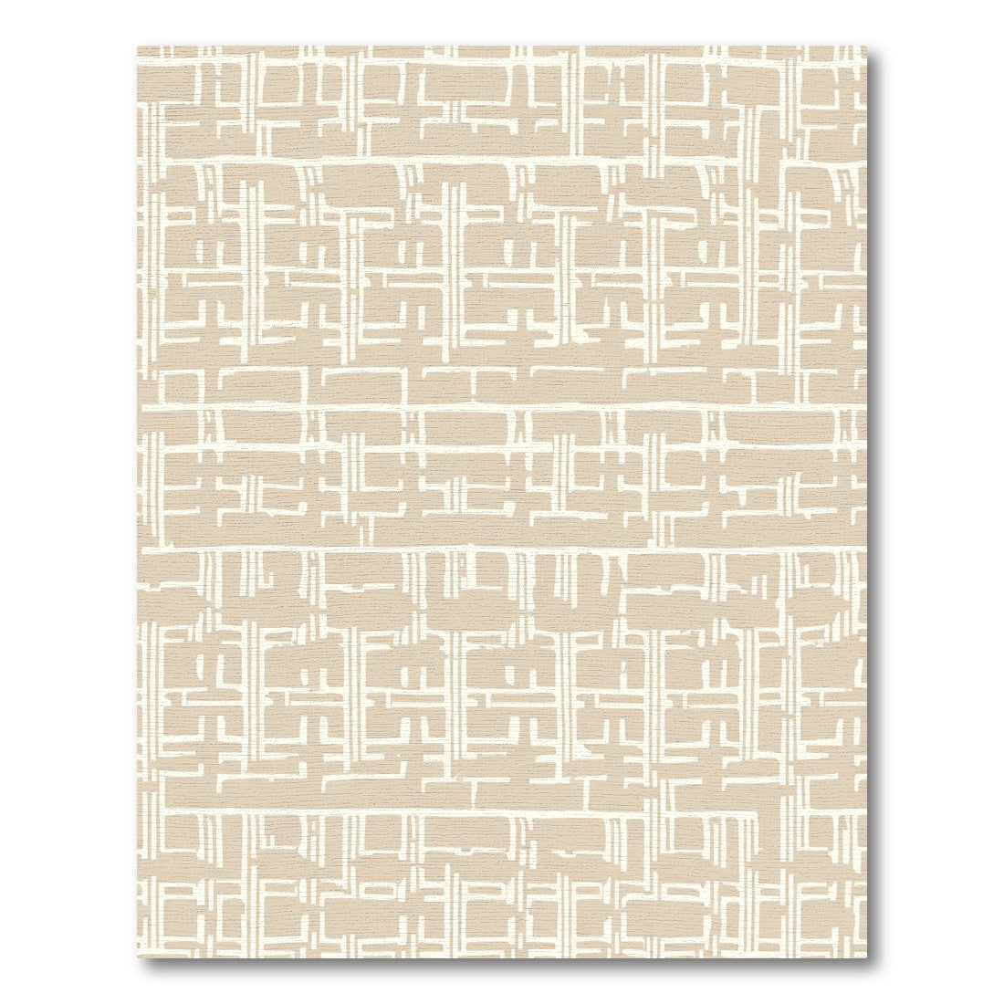 Tannish White Woven Lattice Abstraction Rug