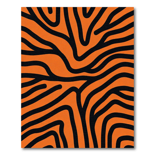 Vibrant Orange Black Zebra Stripes Rug