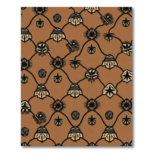 Brown Black Floral Lace Rug