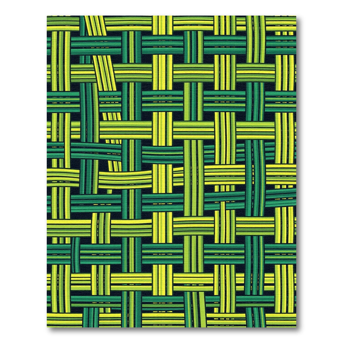 Modern Woven Lime Green Plaid Rug