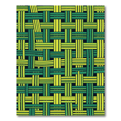 Modern Woven Lime Green Plaid Rug