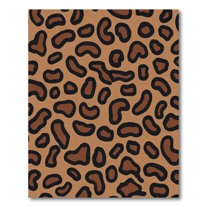 Earthy Brown Black Leopard Spots Rug