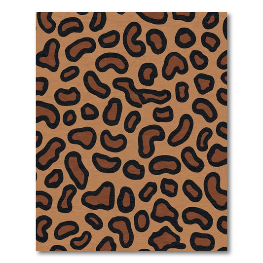 Earthy Brown Black Leopard Spots Rug
