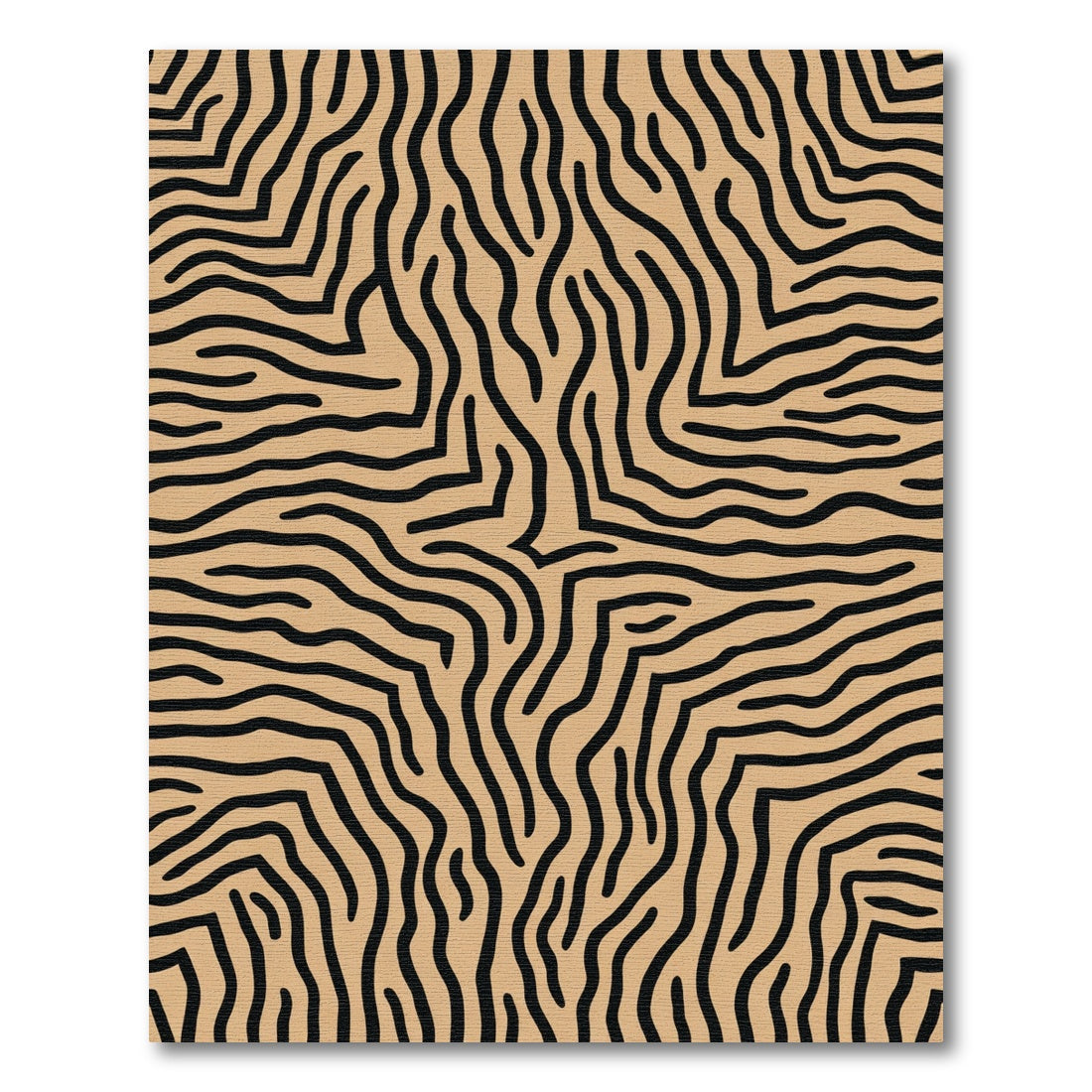 Tan Black Zebra Print Rug
