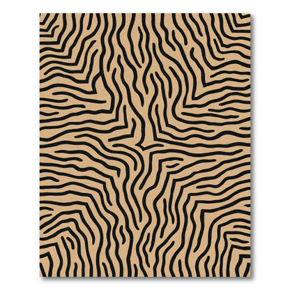 Tan Black Zebra Print Rug