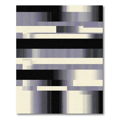 Linear Lavender Gray Glitch Rug
