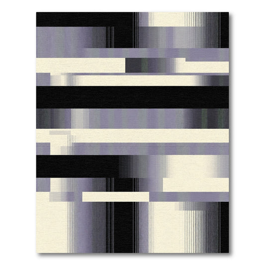 Linear Lavender Gray Glitch Rug