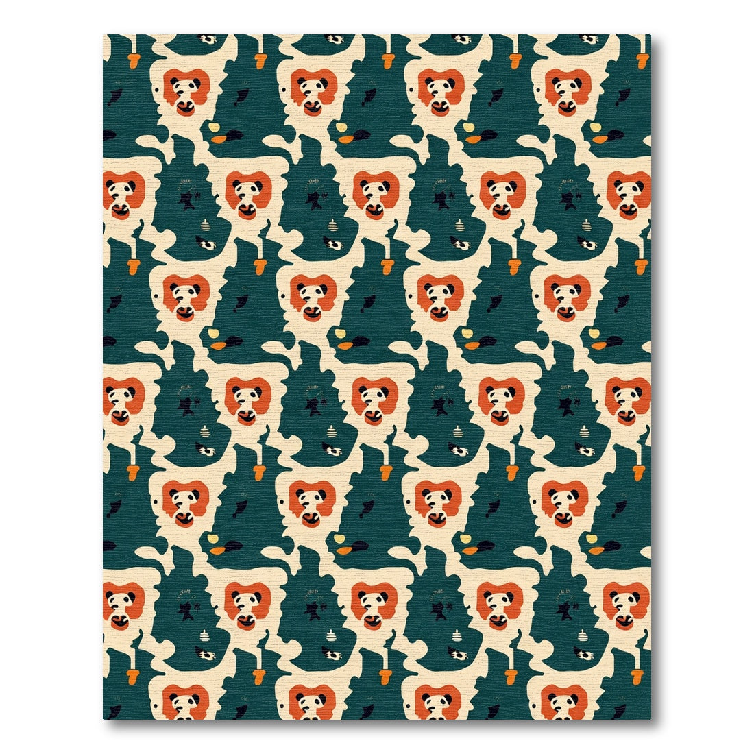 Whimsical Panda Face Abstract Jam Rug