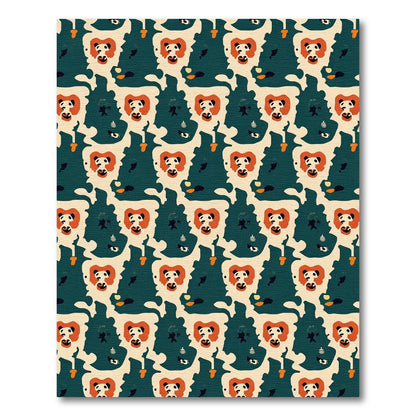 Whimsical Panda Face Abstract Jam Rug