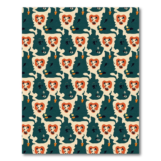 Whimsical Panda Face Abstract Jam Rug