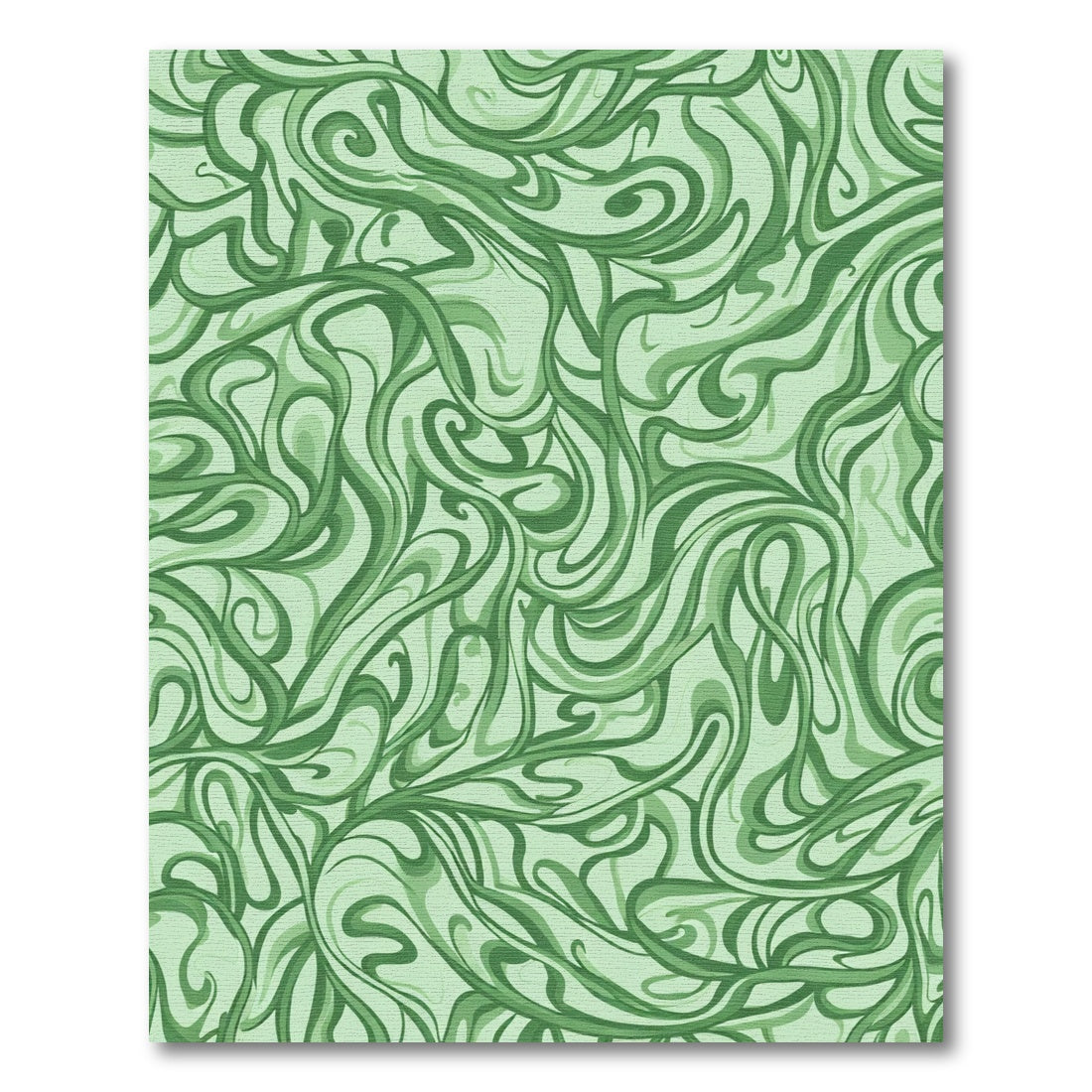 Muted Emerald Swirl Abstract Harmony Rug