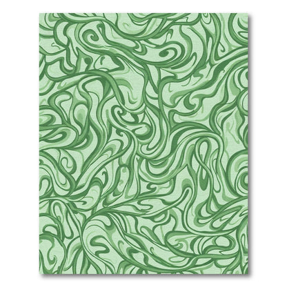 Muted Emerald Swirl Abstract Harmony Rug