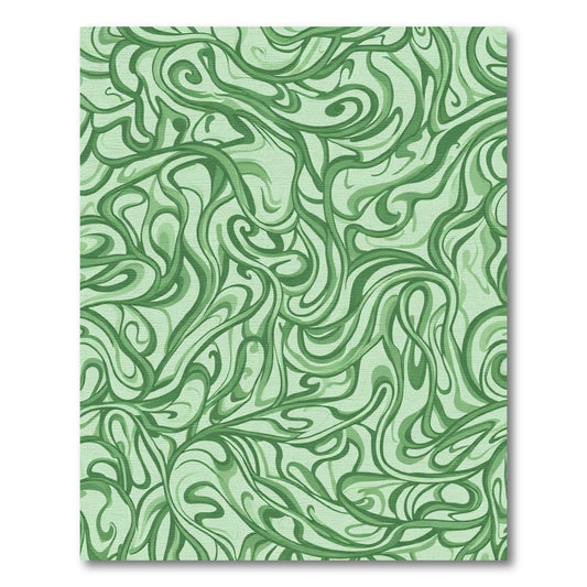 Muted Emerald Swirl Abstract Harmony Rug