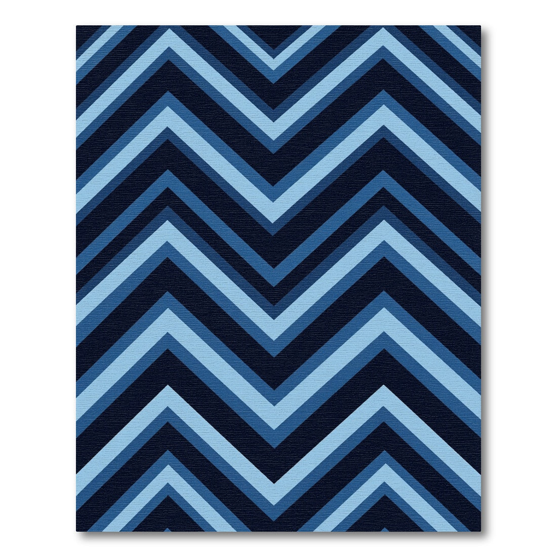 Ombre Blue Chevron Zigzag Stripes Rug