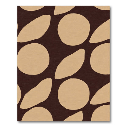 Brown Beige Organic Shape Arrangement Rug