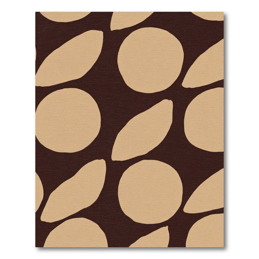 Brown Beige Organic Shape Arrangement Rug