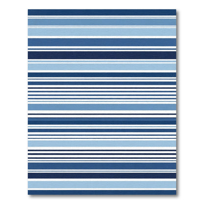 Coastal Blue Striped Nautical Rug