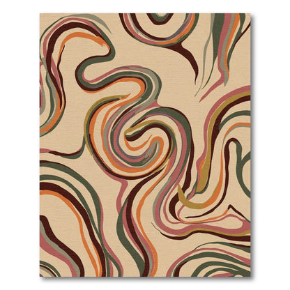Earthy Swirl Abstract Composition Rug