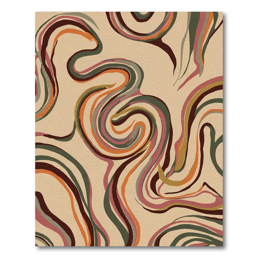 Earthy Swirl Abstract Composition Rug