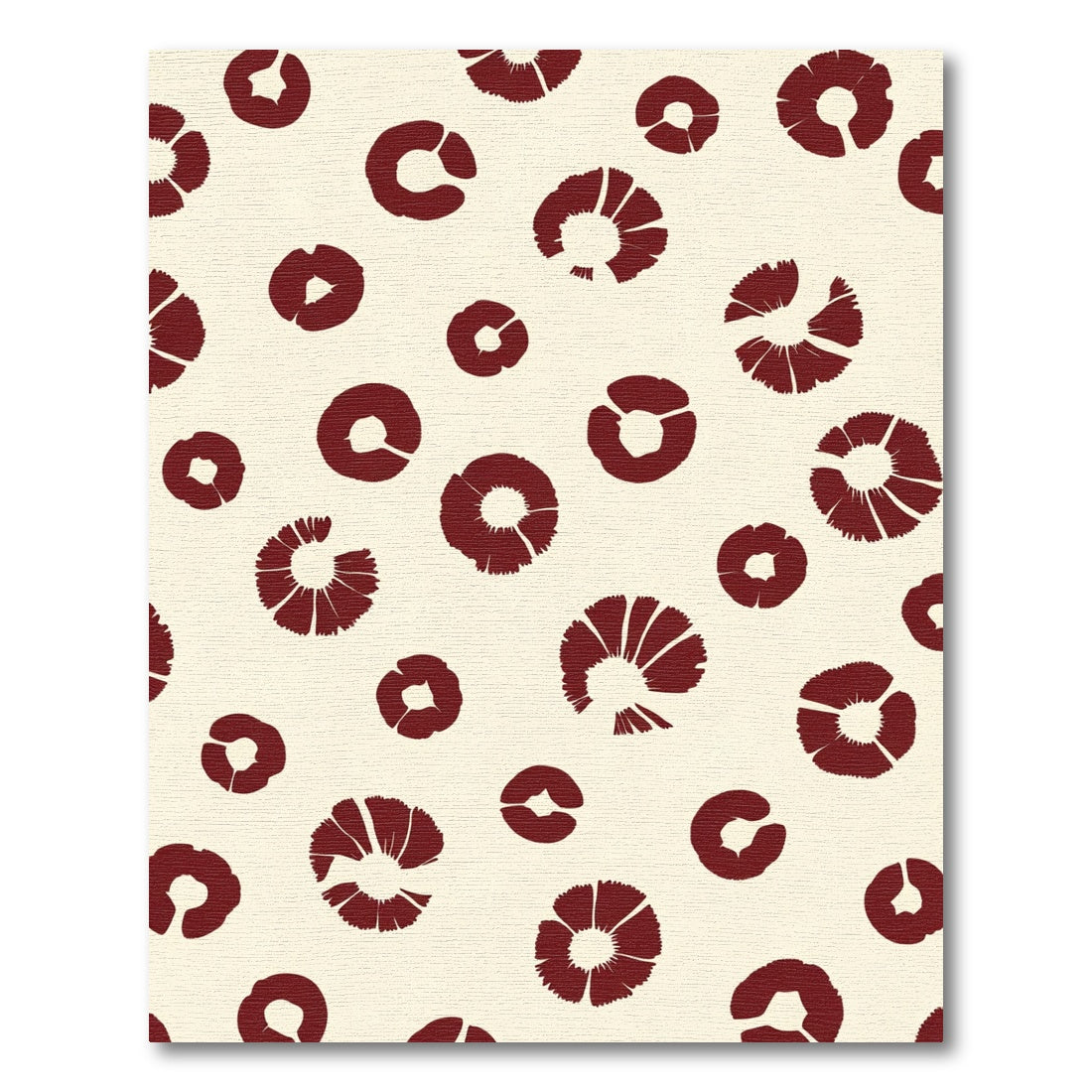 Crimson Rings Scattered Abstract Rug