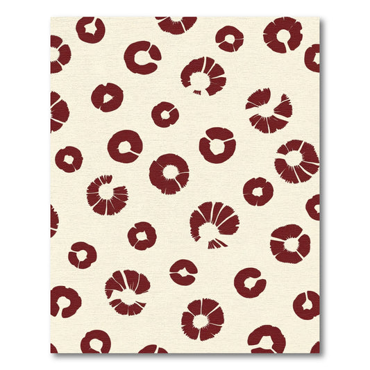 Crimson Rings Scattered Abstract Rug