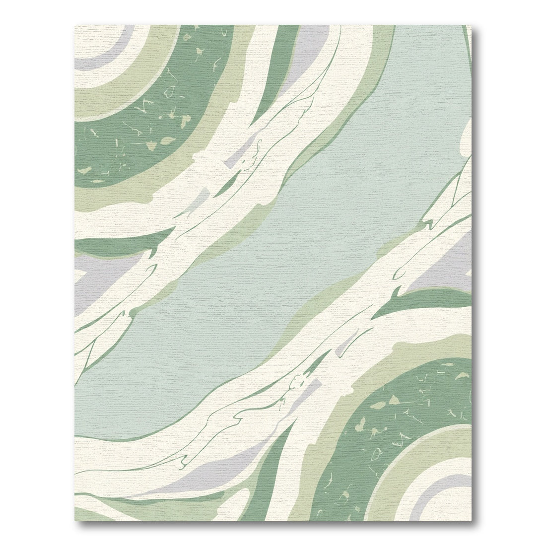 Sage Green Abstract Marble Flow Rug