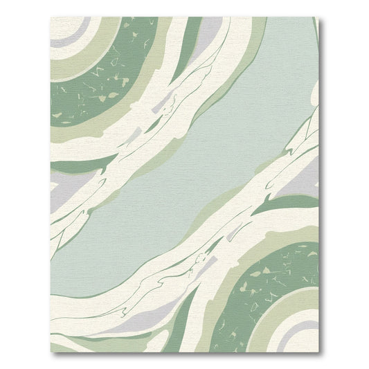 Sage Green Abstract Marble Flow Rug