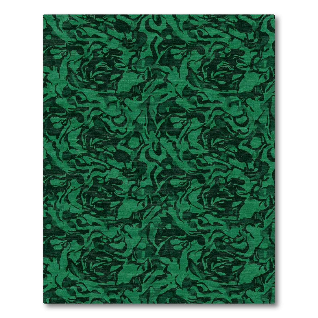 Deep Forest Camouflage Organic Swirls Rug