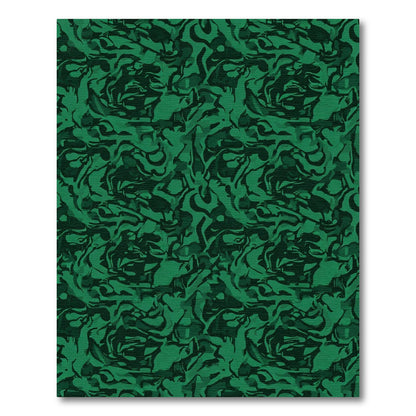 Deep Forest Camouflage Organic Swirls Rug