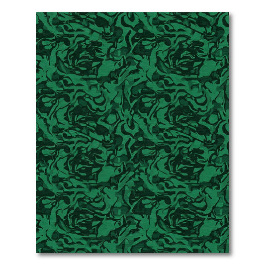Deep Forest Camouflage Organic Swirls Rug