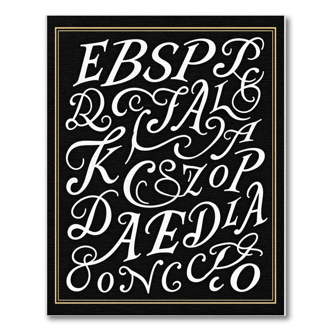 Elegant Script Alphabet Collage Rug