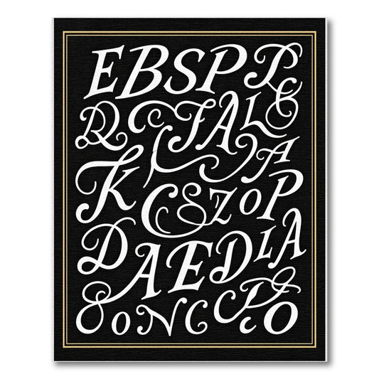 Elegant Script Alphabet Collage Rug