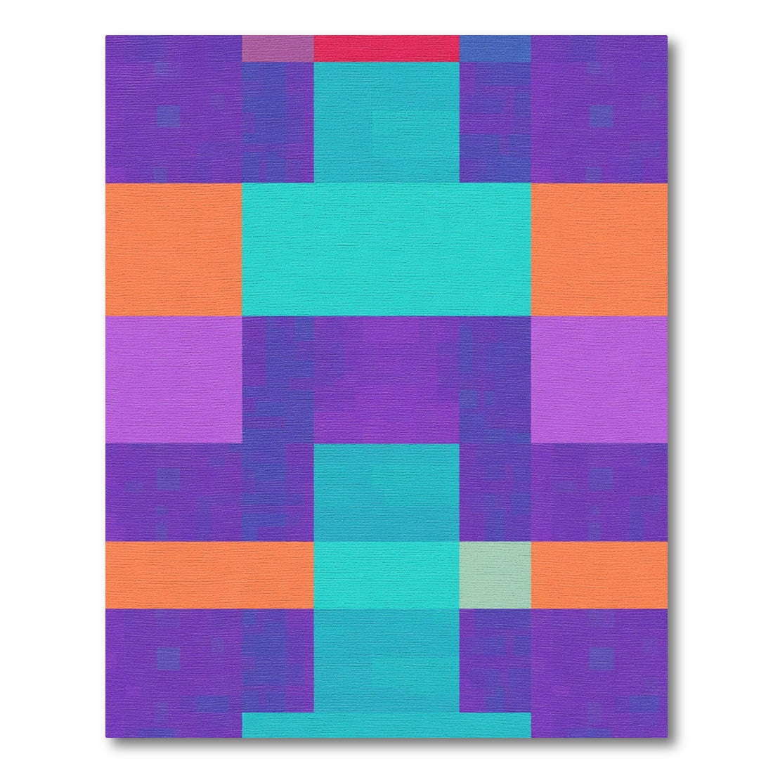 Abstract Purple Teal Orange Rectangles Rug