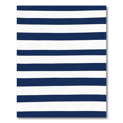Navy White Horizontal Bar Rug